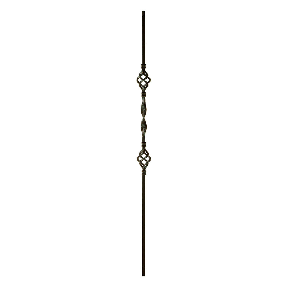Single Ribbon Double Basket Iron Baluster
