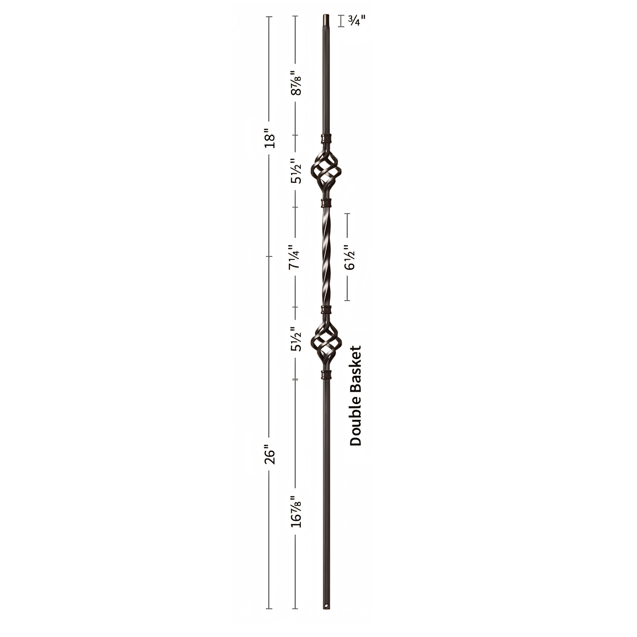 Double Basket / With Twist Iron Baluster