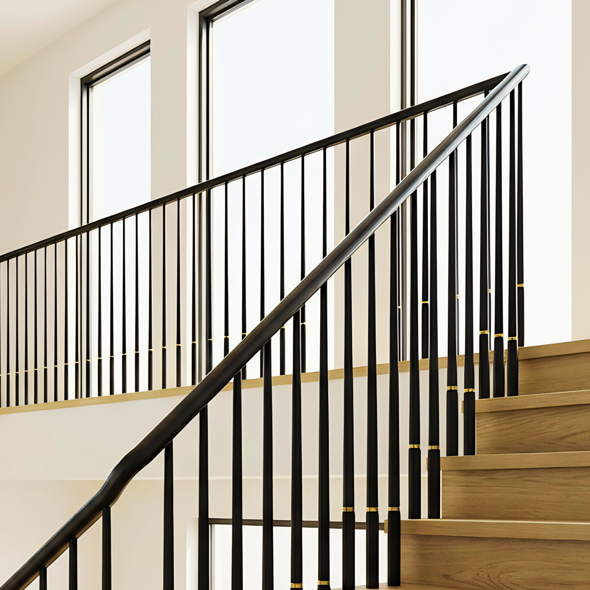 Lumière Candlestick Baluster – Satin Black & Brass