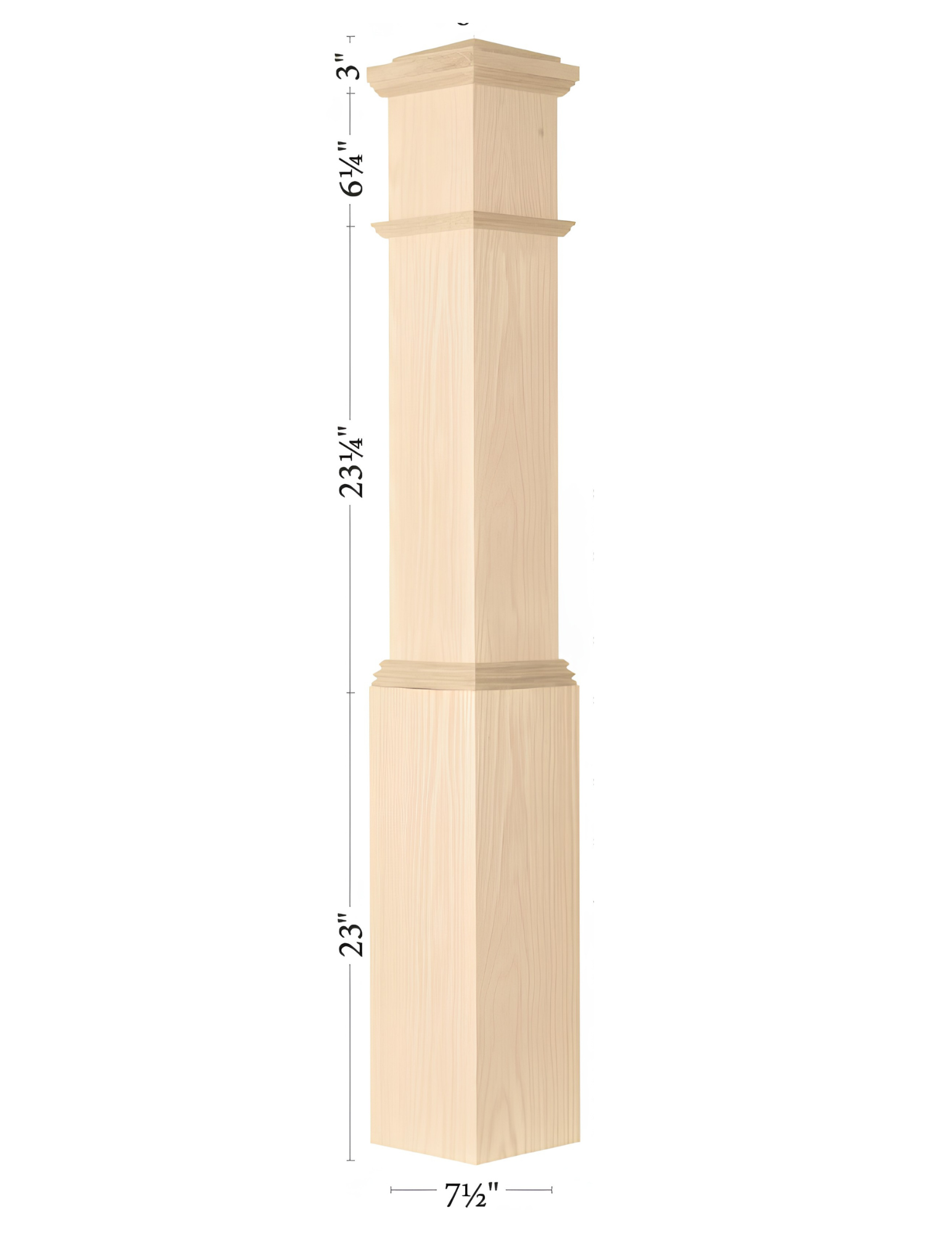C-4095 Plain Box Newel (7-1/2")