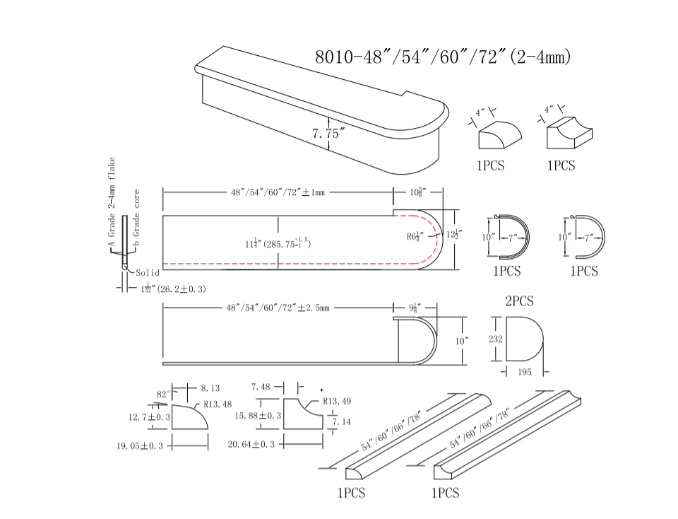 C-8010 Bullnose Single End Reversible Starting Step