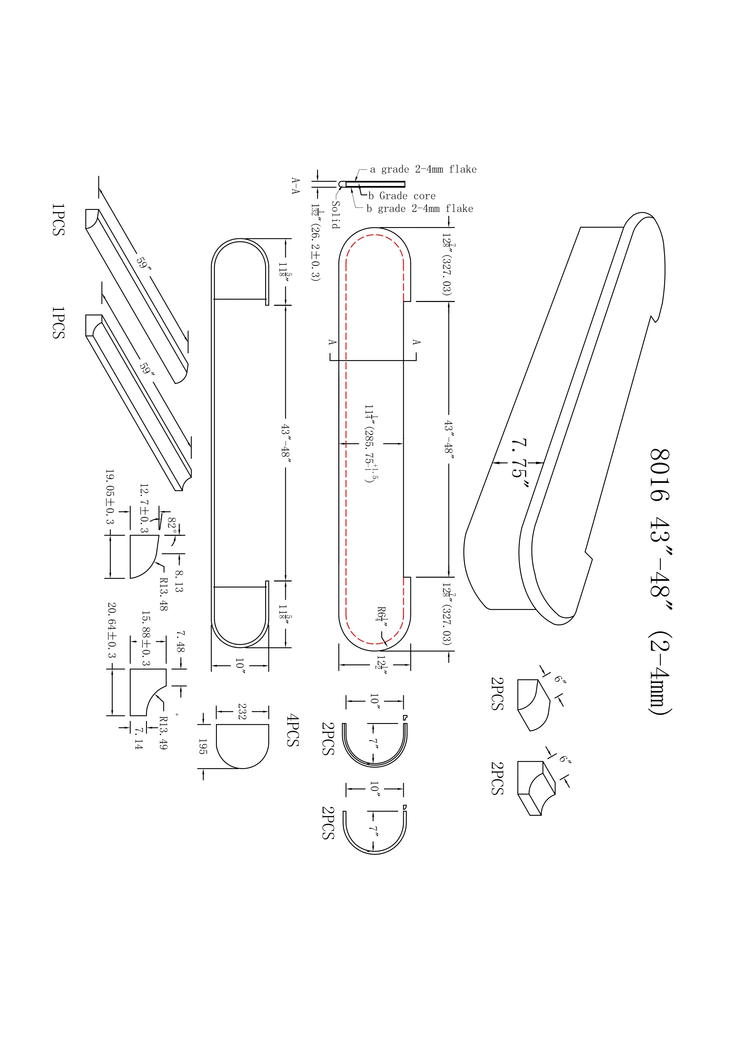 C-8016 Adjustable Bullnose Double Ended Starting Step