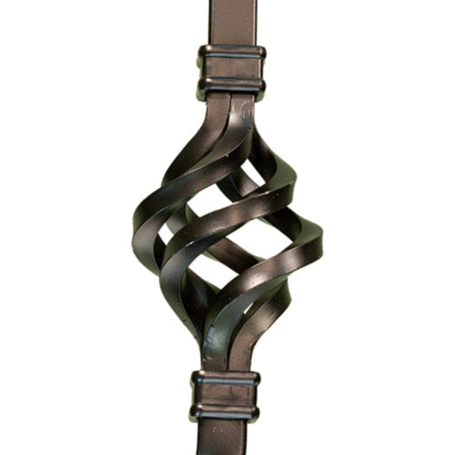 Single Ribbon Double Basket Iron Baluster