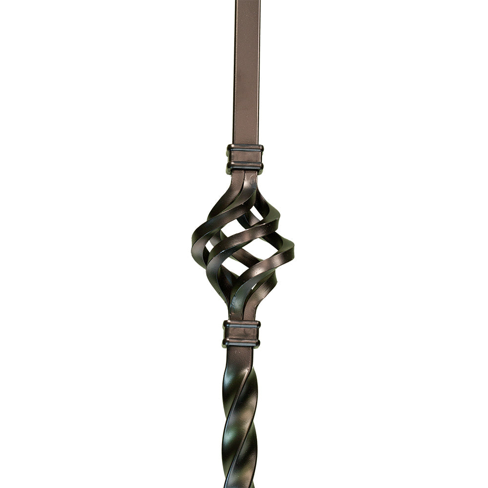 Knee Wall Single Basket Iron Baluster