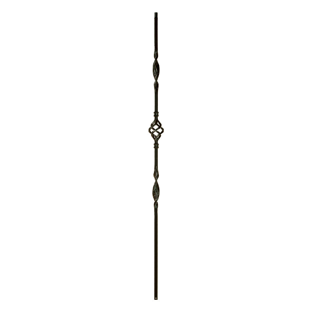 Double Ribbon Single Basket Iron Baluster