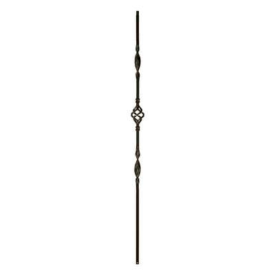 Double Ribbon Single Basket Iron Baluster