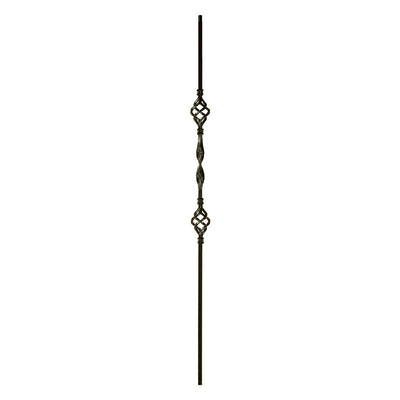 Single Ribbon Double Basket Iron Baluster