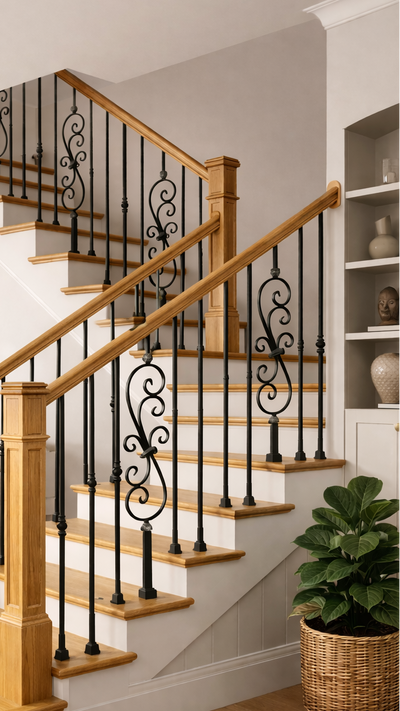 Skinny Scroll Iron Baluster