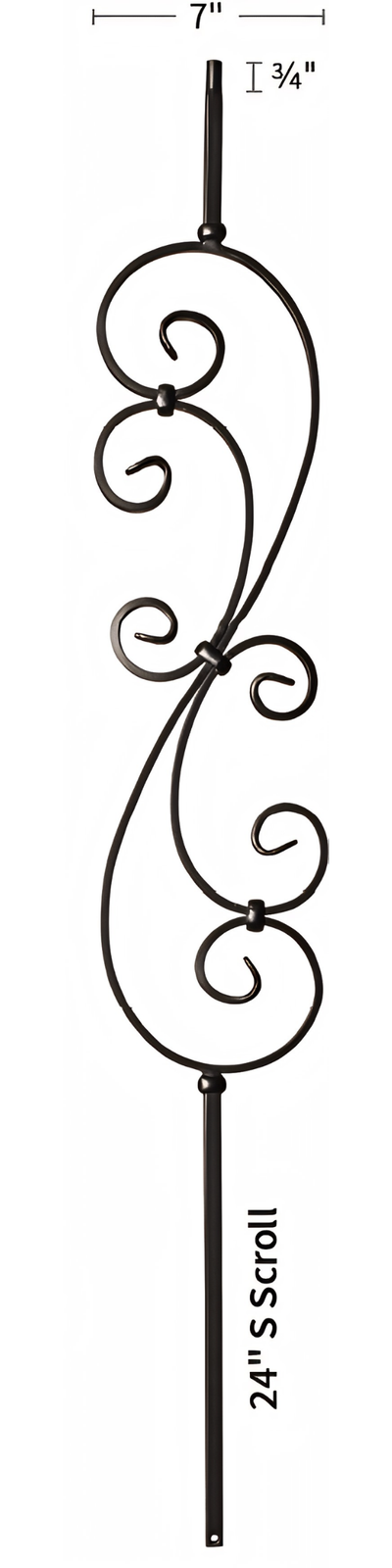 Large Scroll Iron Baluster