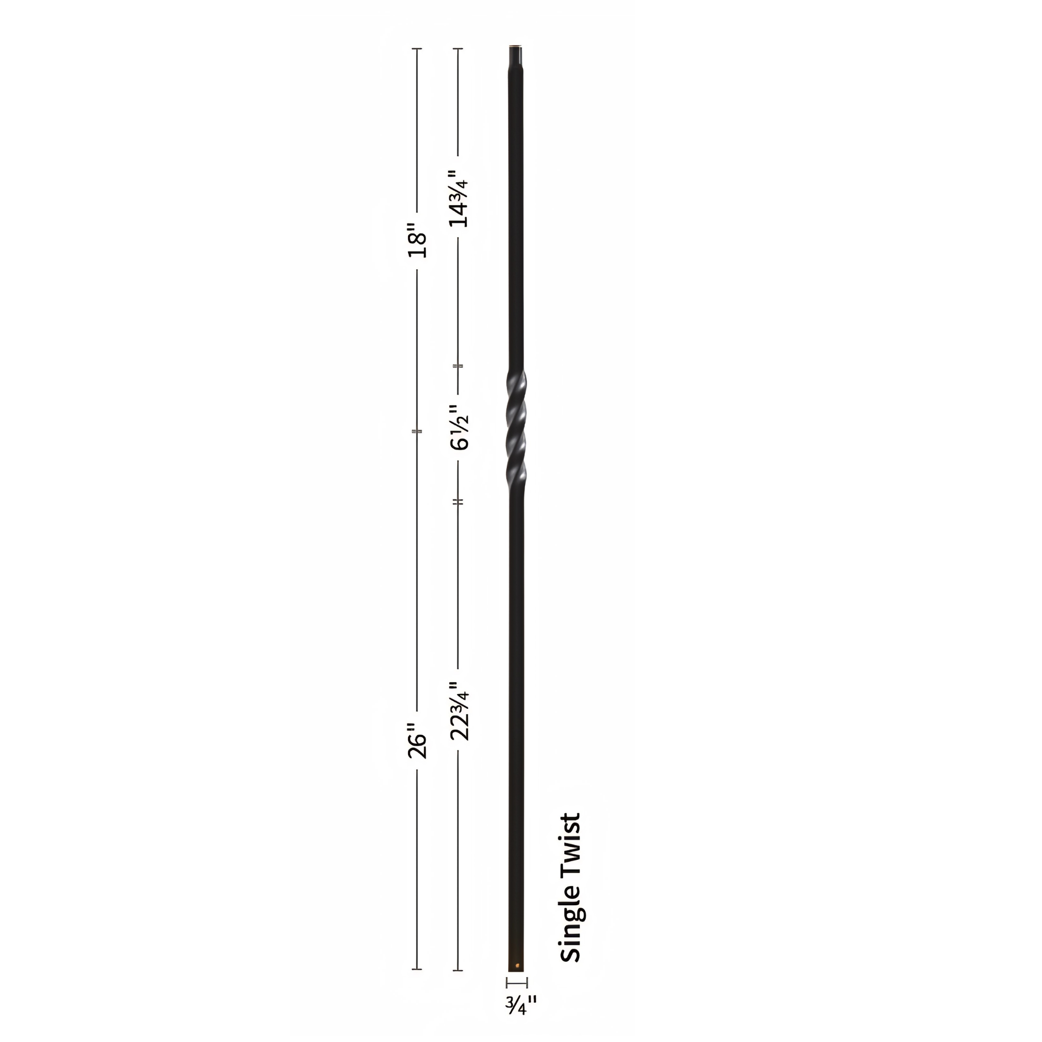 3/4" Single Twist Iron Baluster