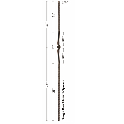 Single Gothic Iron Baluster