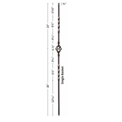 Single Basket / With Twist Iron Baluster