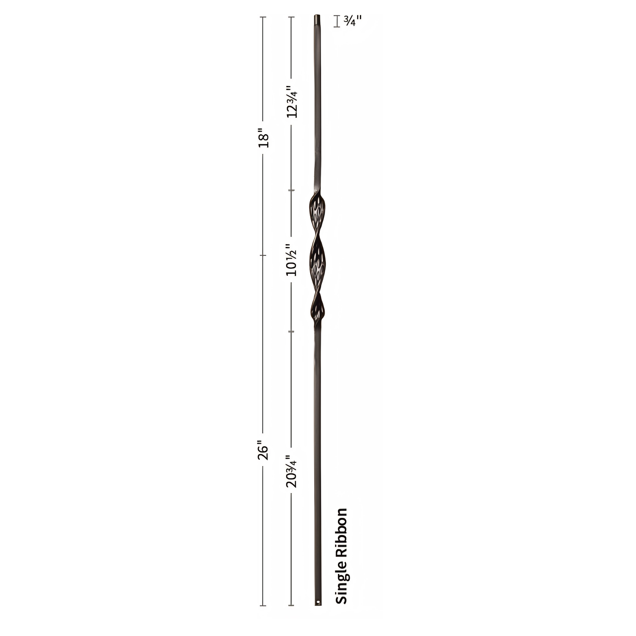 Double Ribbon Iron Baluster