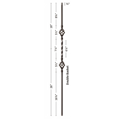 Double Basket / With Twist Iron Baluster