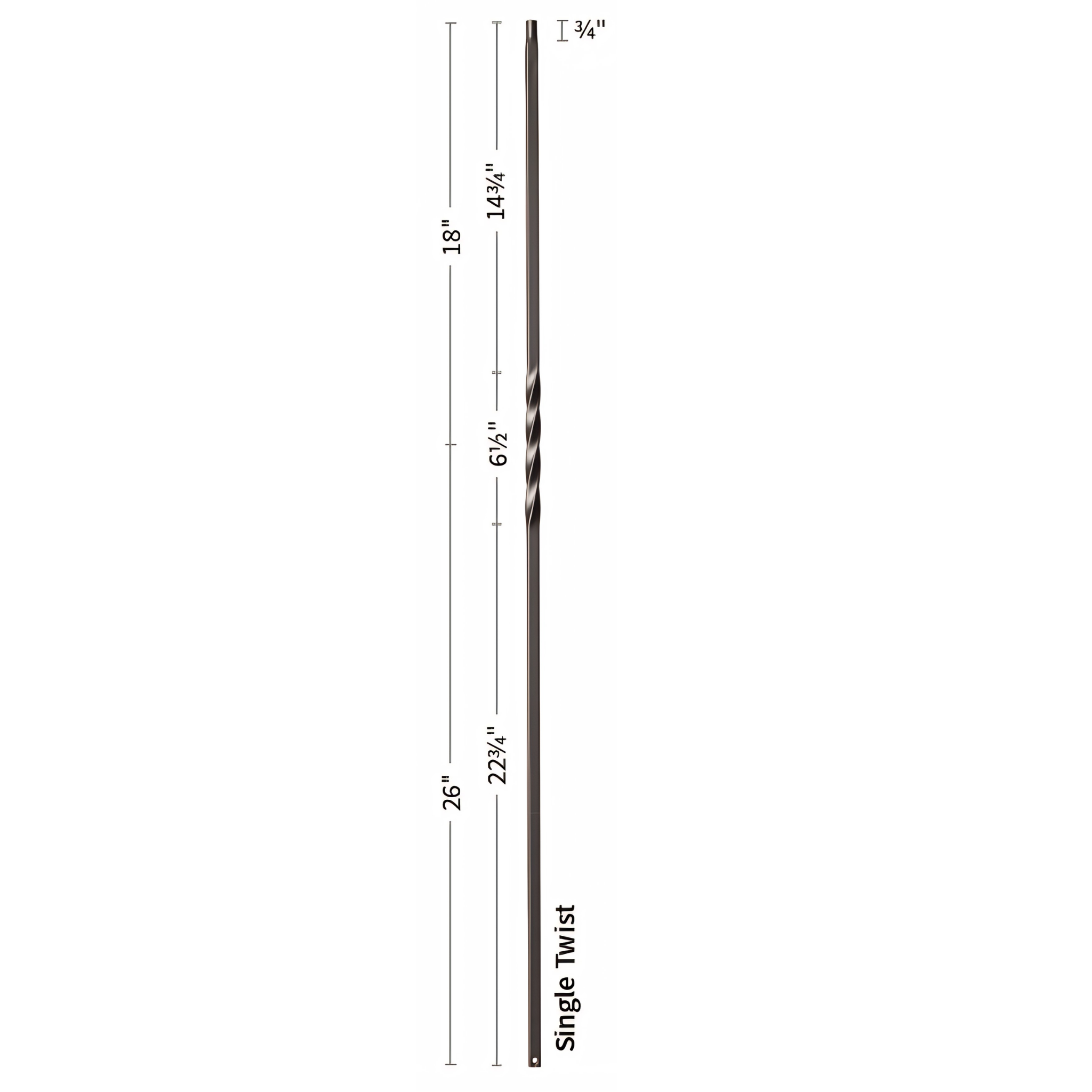 Single Twist Iron Baluster