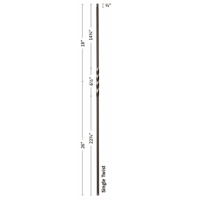 Single Twist Iron Baluster