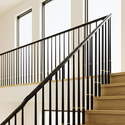 Lumière Candlestick Baluster – Satin Black & Brass