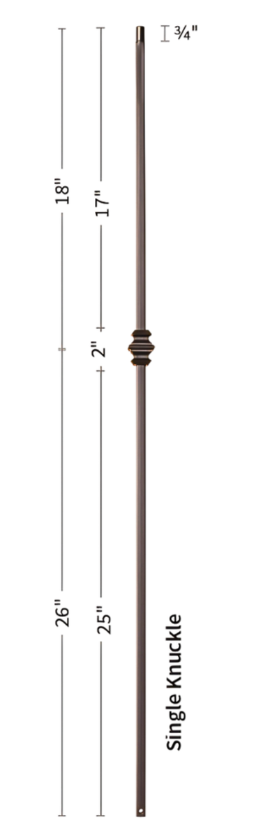 Single Knuckle Iron Baluster