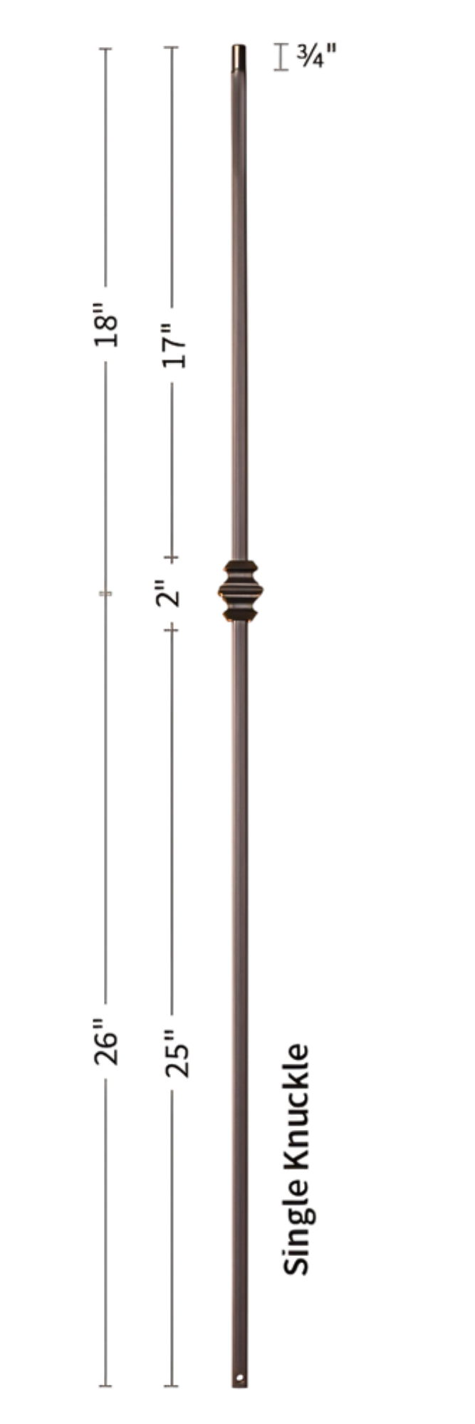 Single Knuckle Iron Baluster