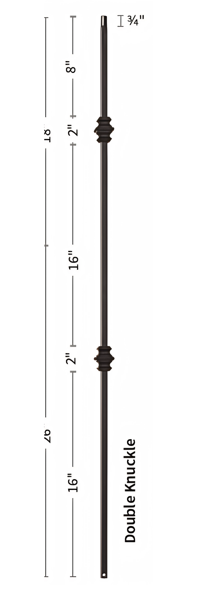 Double Knuckle Iron Baluster
