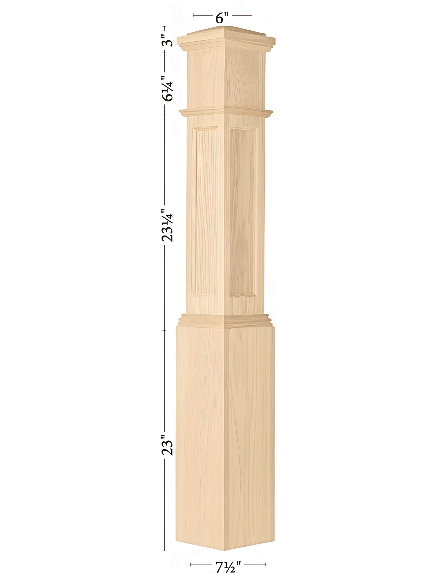 C-4092-FP Flat Panel Box Newel (7-1/2")